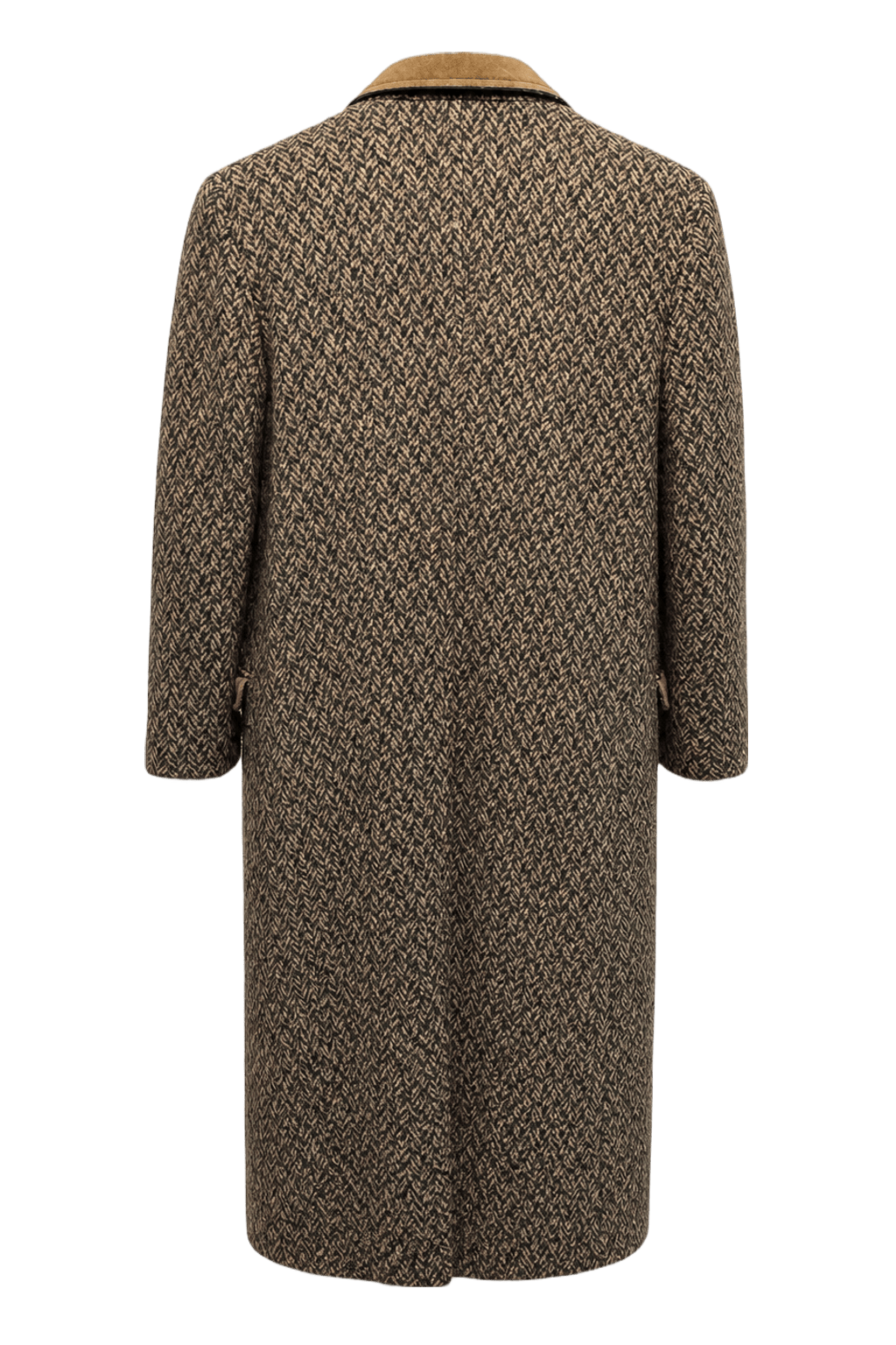 1980s Brown Wool Coat - Back View