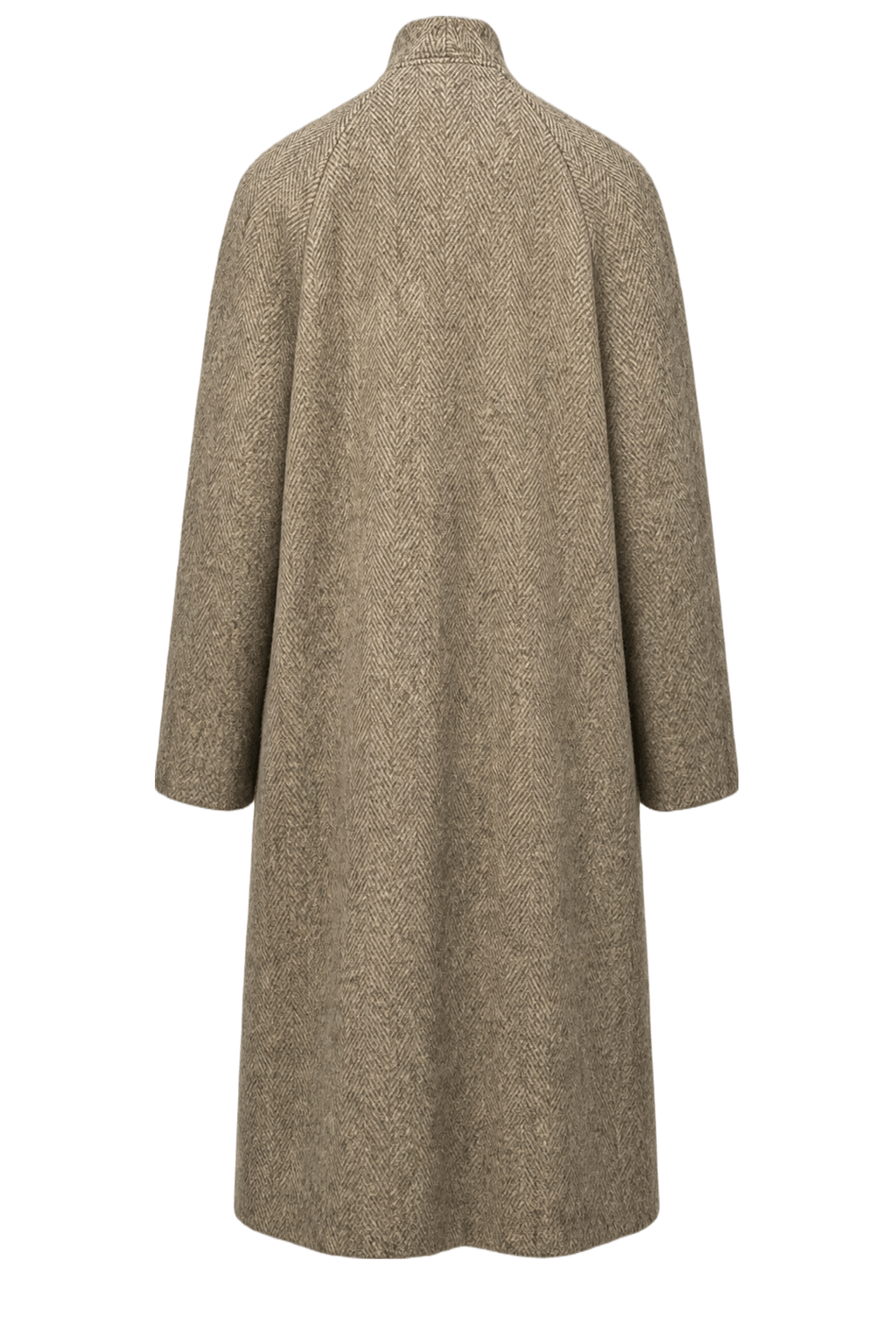 1980s Beige Wool Coat - Back View