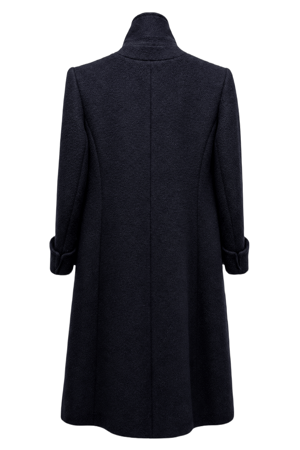 1980s Navy Blue Wool Coat - Back View