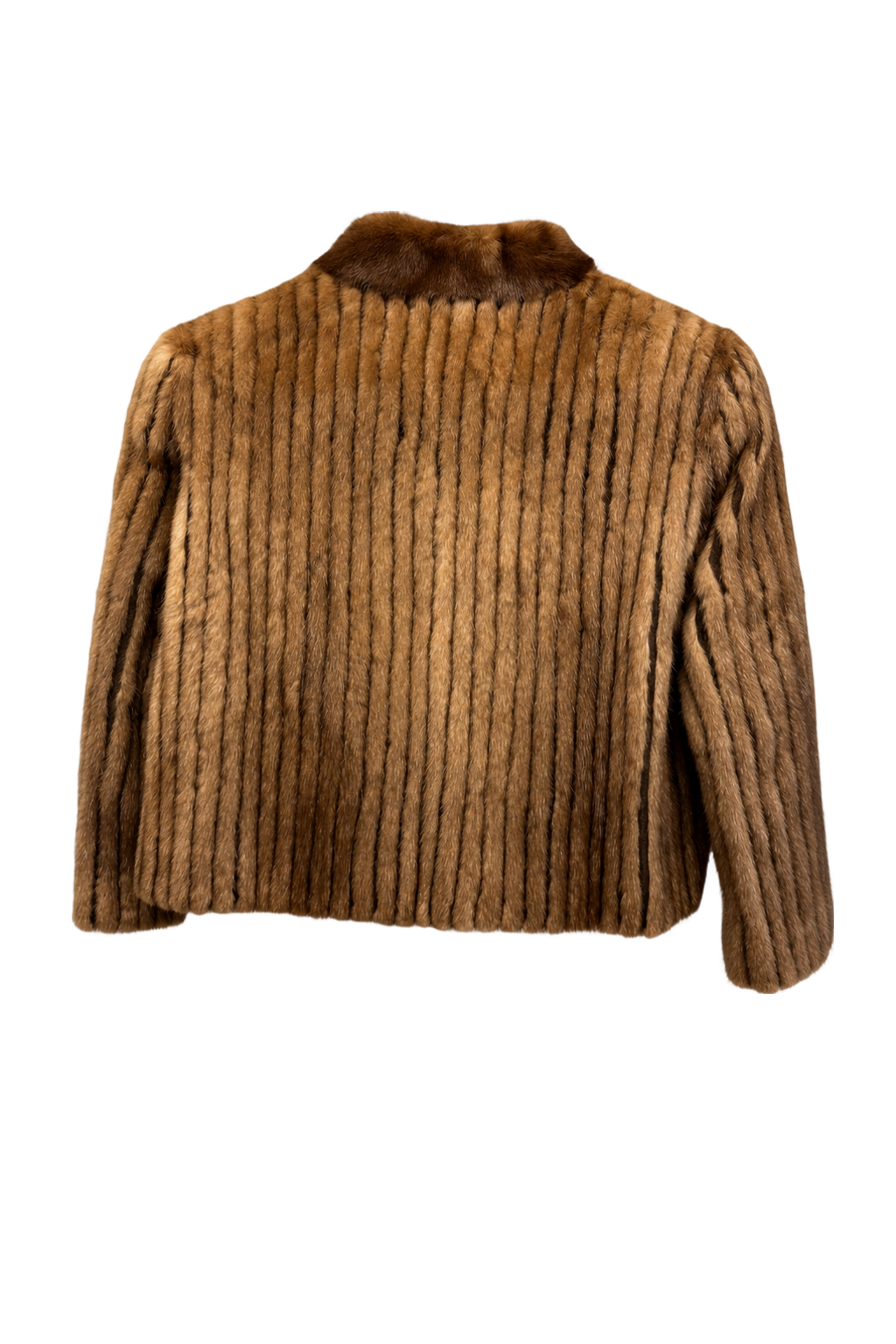1980s Light Brown Fur Coat - Back View