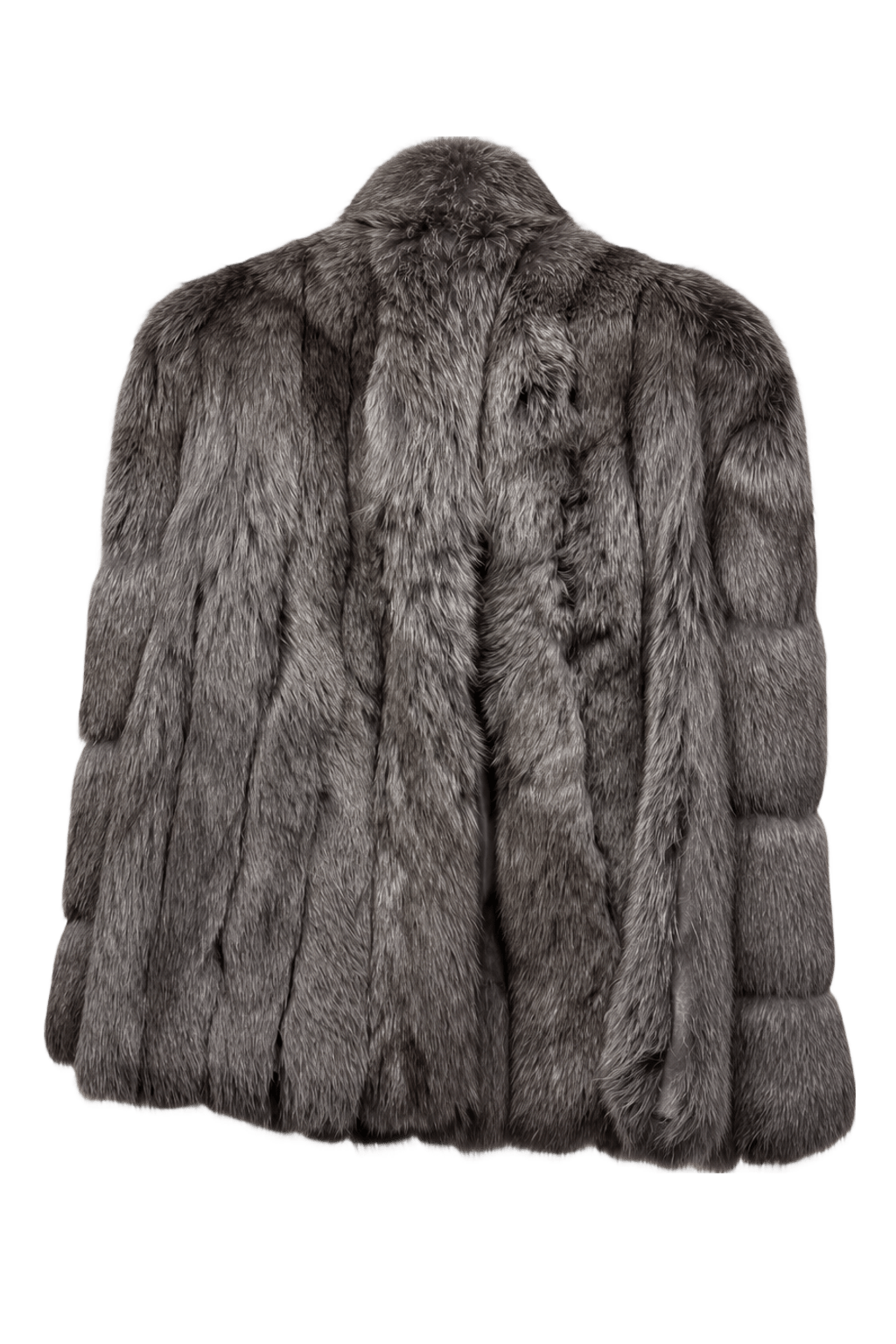 1980s Gray Fur Coat - Back View