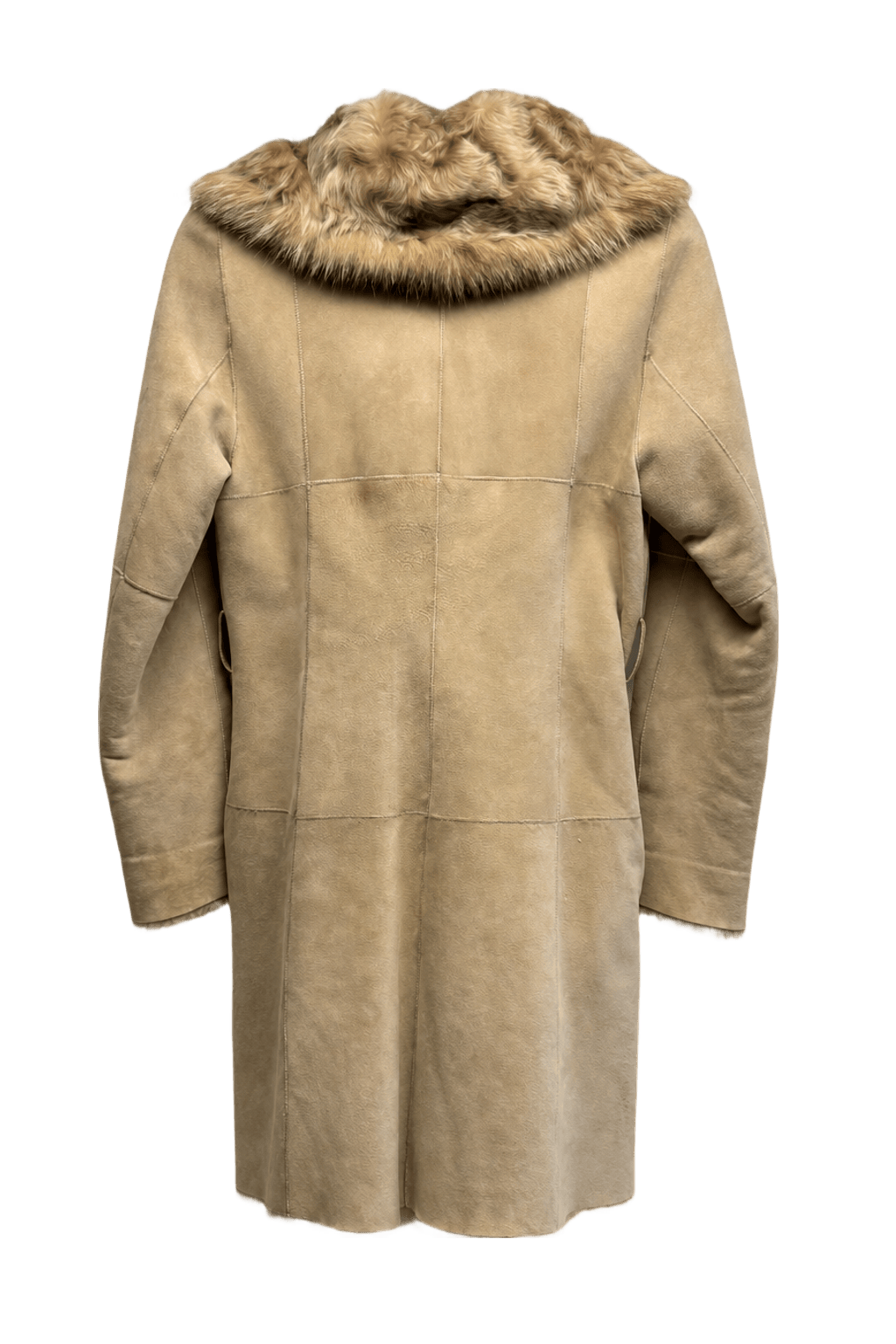 1980s Beige Suede Coat - Back View