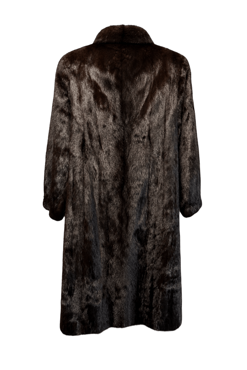 1980s Dark Brown Fur Coat - Back View