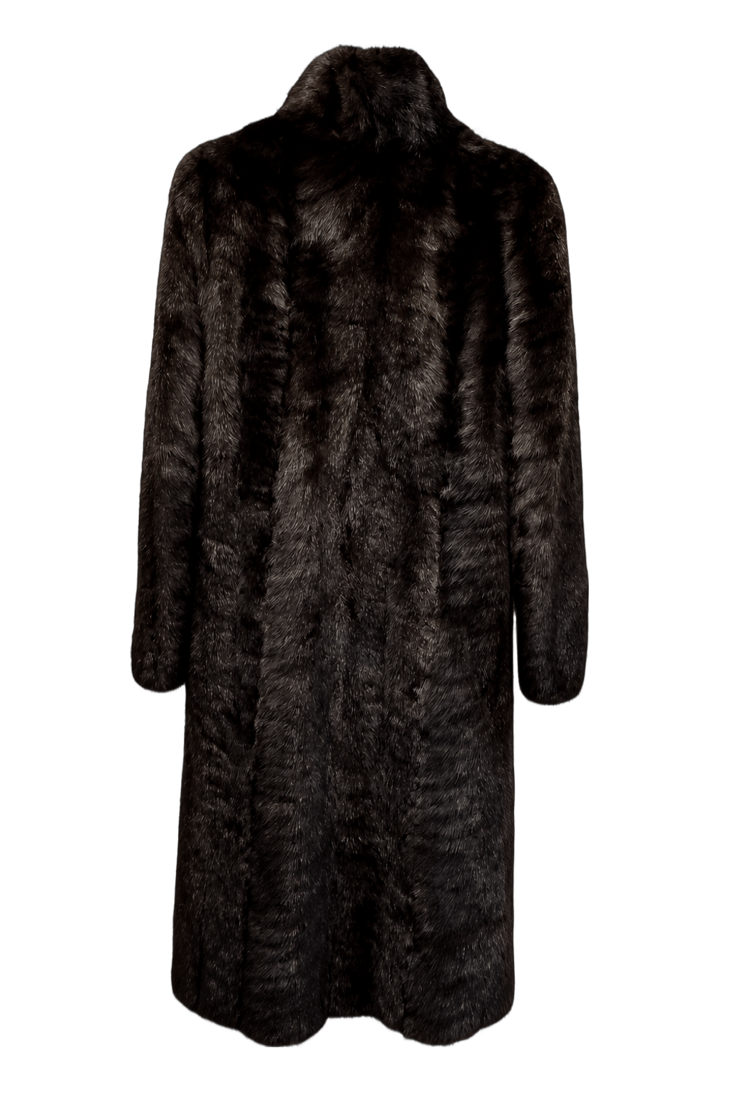 1980s Dark Brown Fur Coat - Back View