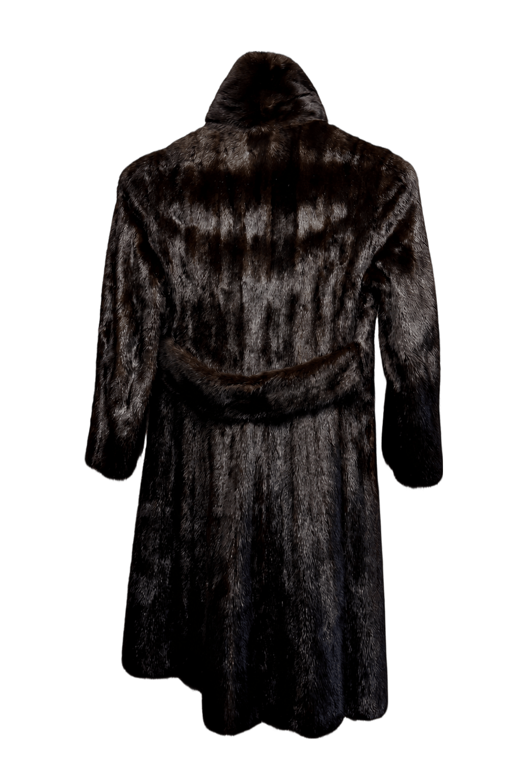 1980s Dark Brown Fur Coat - Back View
