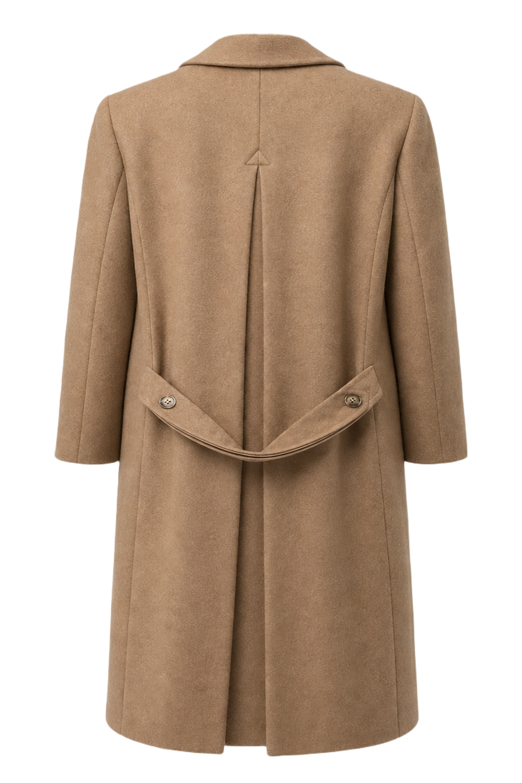 1980s Beige Wool Coat - Back View