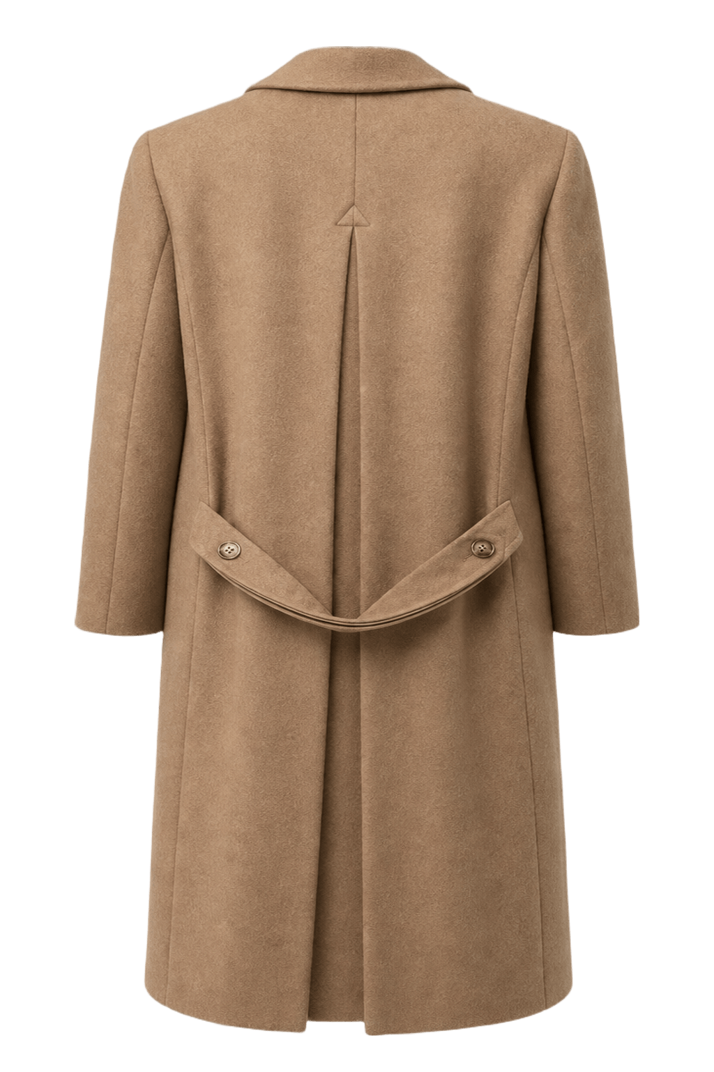 1980s Beige Wool Coat - Back View