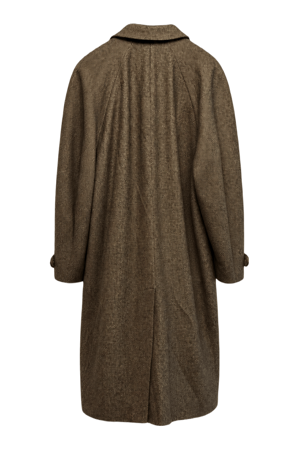 1980s Brown Wool Coat - Back View