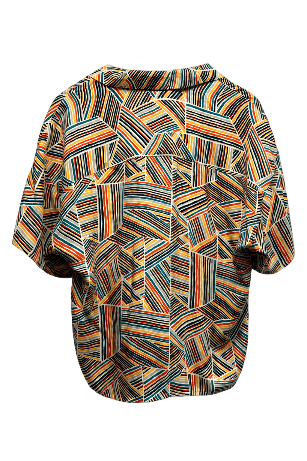 1980s Multicolor Cotton Blouse - Back View