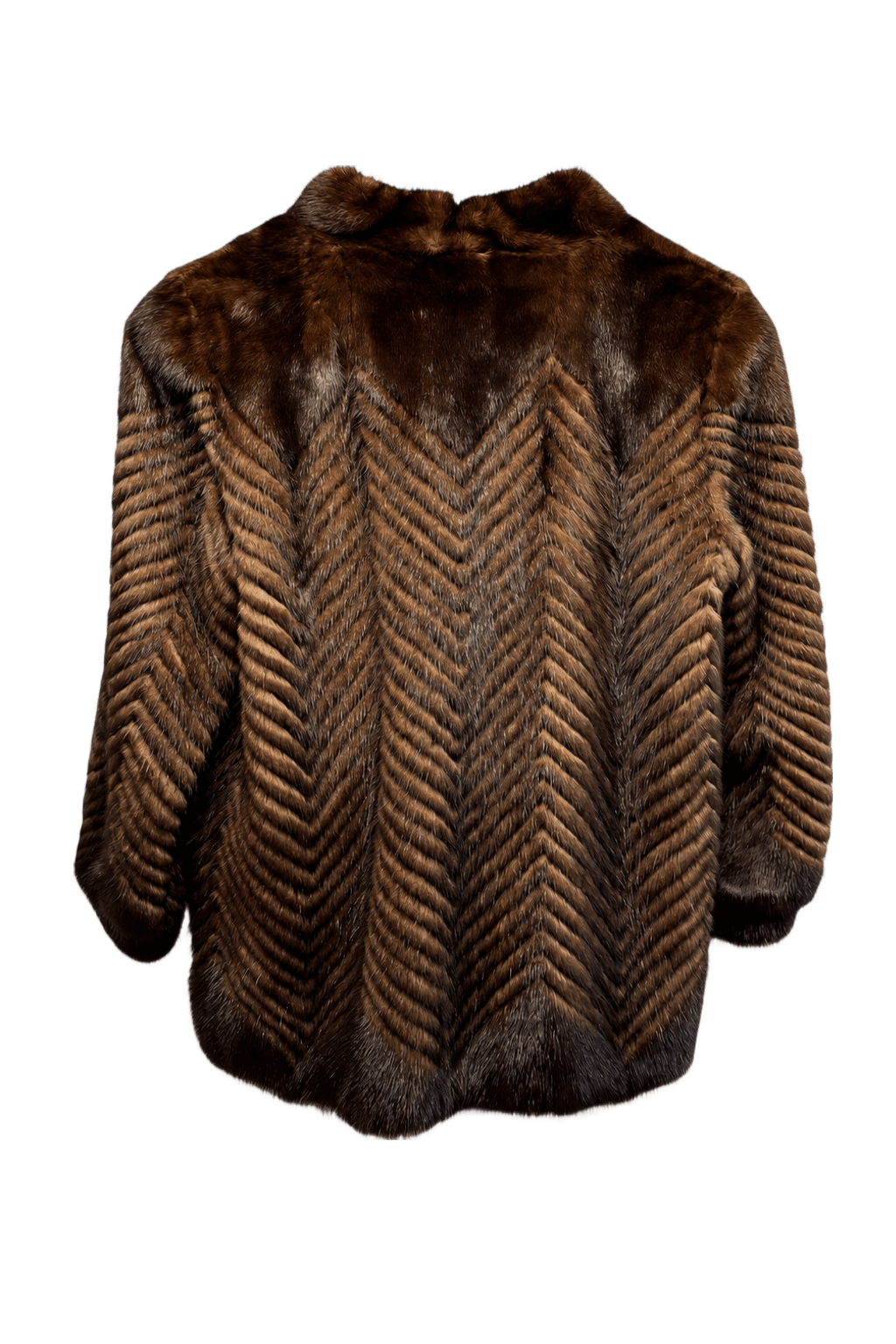 1980s Brown Fur Coat - Back View