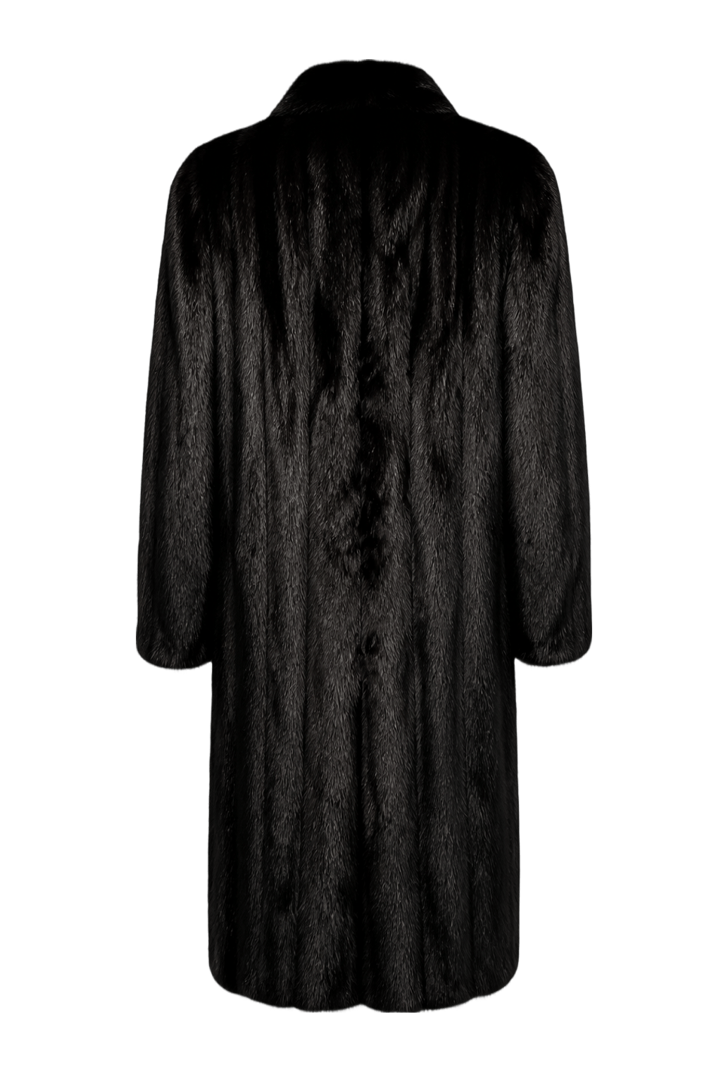 1980s Black Mink Fur Coat - Back View
