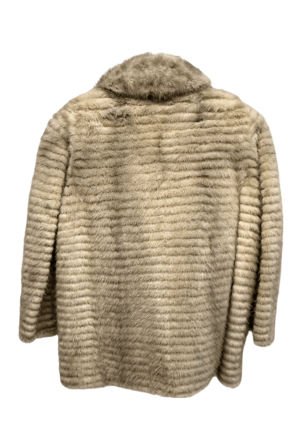 1980s Cream Fur Coat - Back View