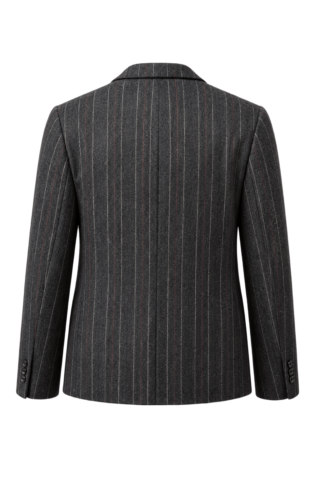 1980s Charcoal Grey Wool Blazer - Back View
