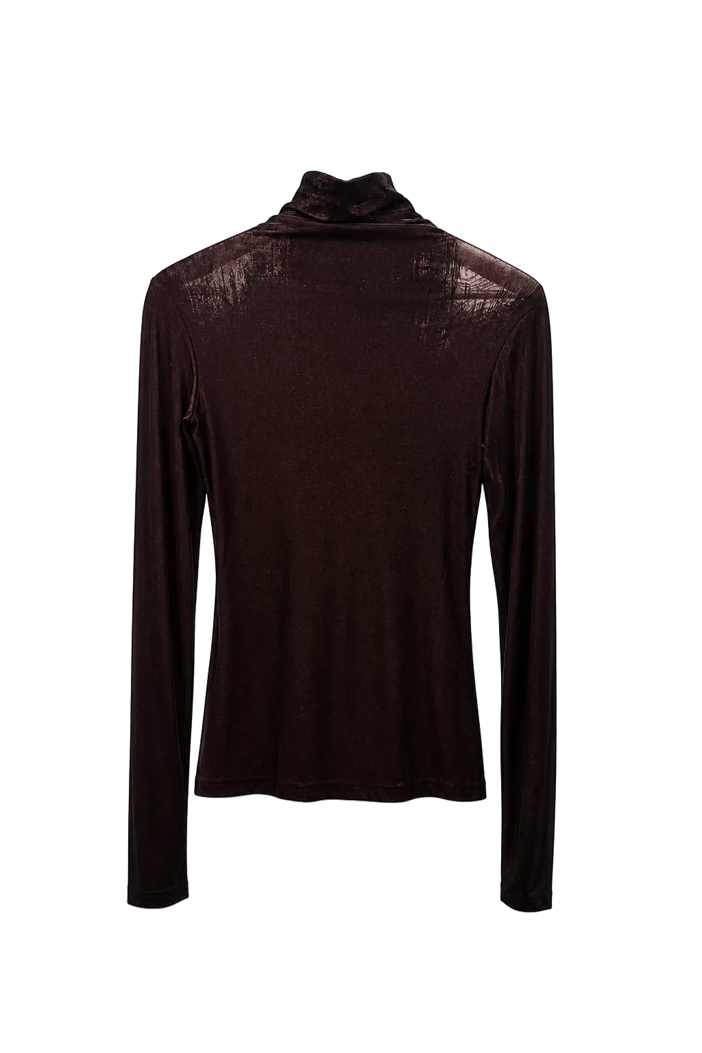 1990s Deep Burgundy Velvet Turtleneck - Back View