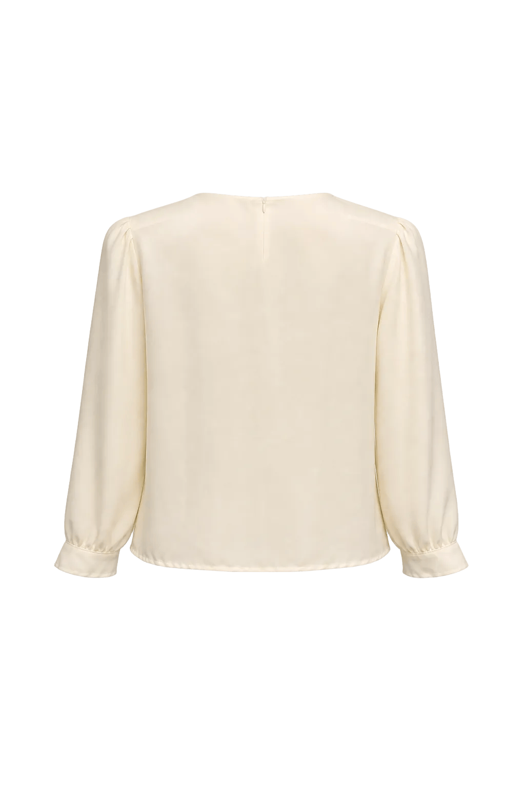 1970s Cream White Silk Blouse - Back View