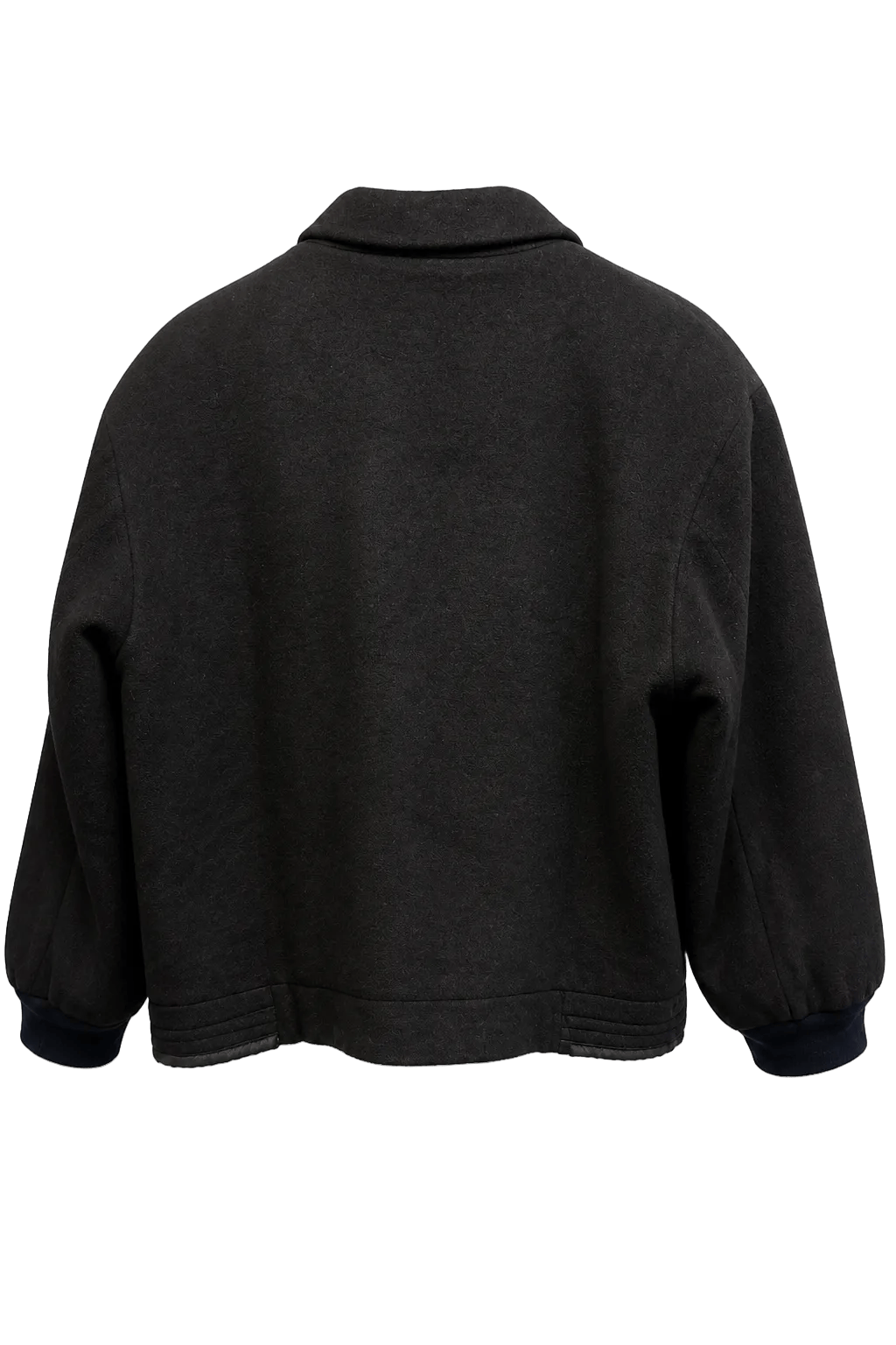 1980s Dark Grey Wool Jacket - Back View