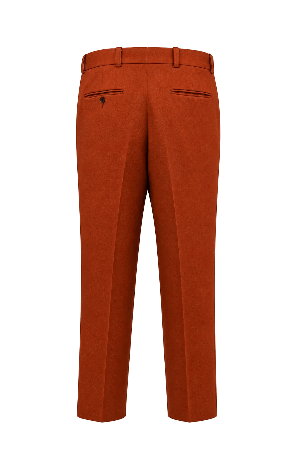 1970s Bright Orange Wool Trousers - Back View