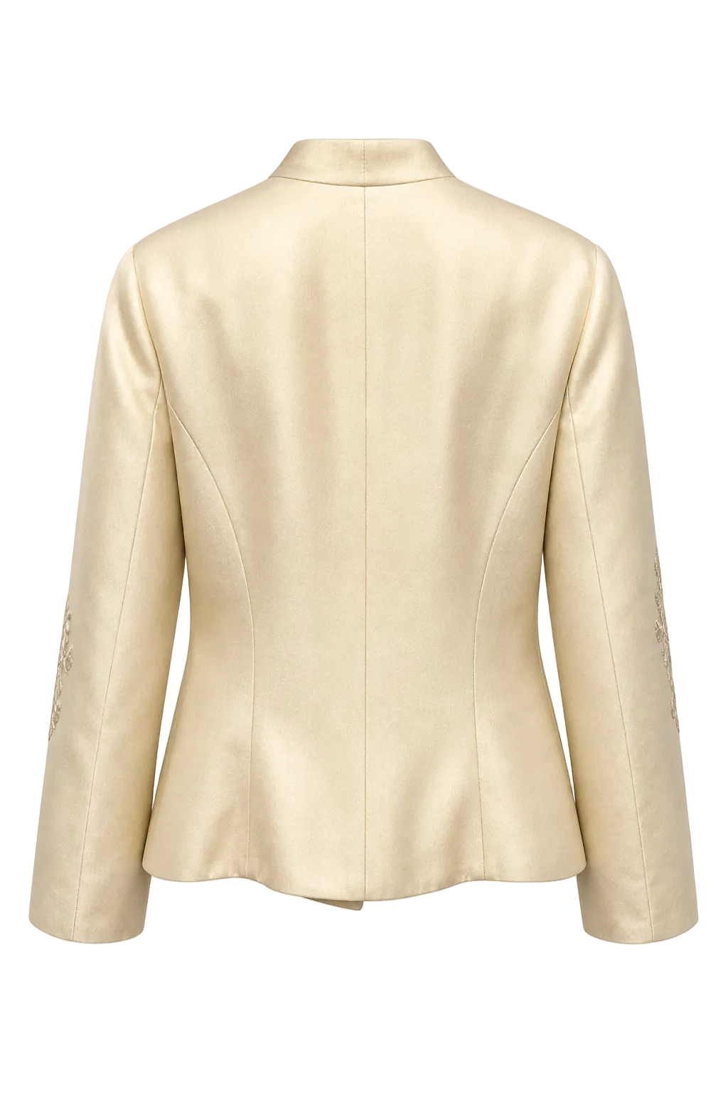 1990s Cream Silk Jacket - Back View