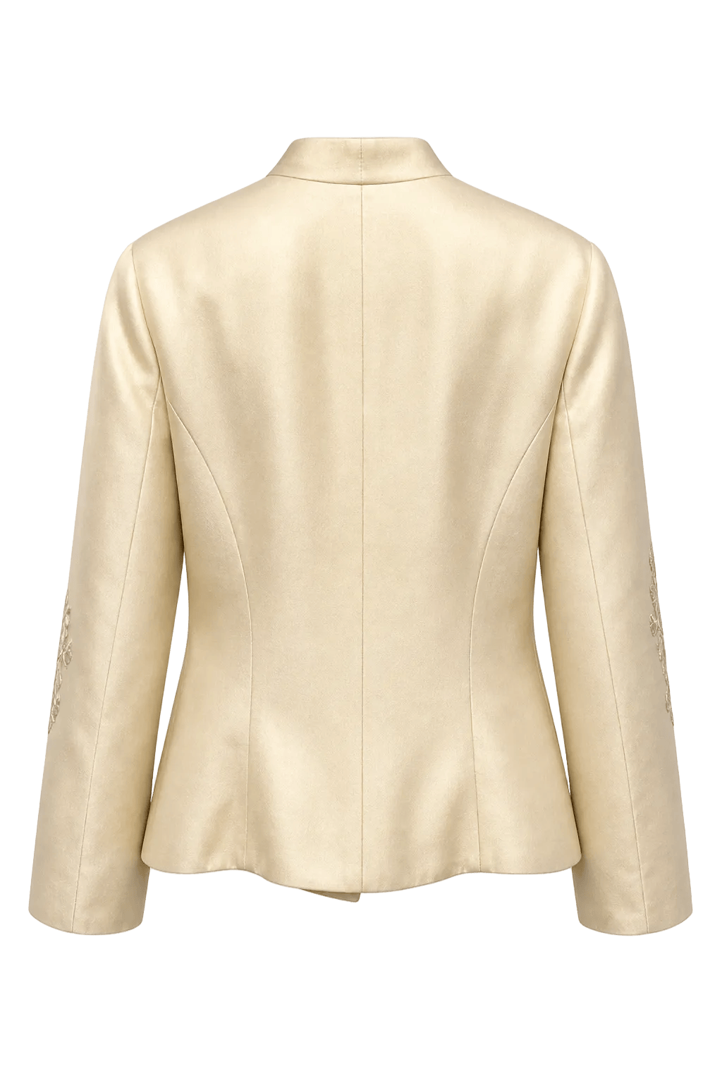 1990s Cream Silk Jacket - Back View