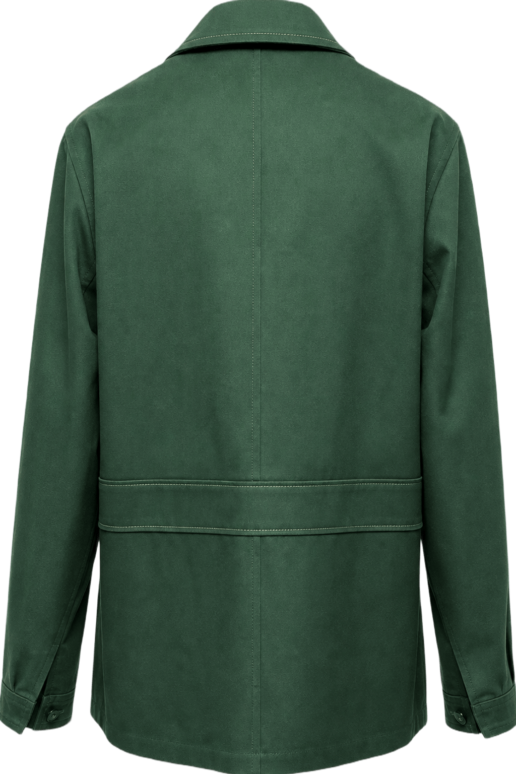 1970s Dark Green Cotton Jacket - Back View