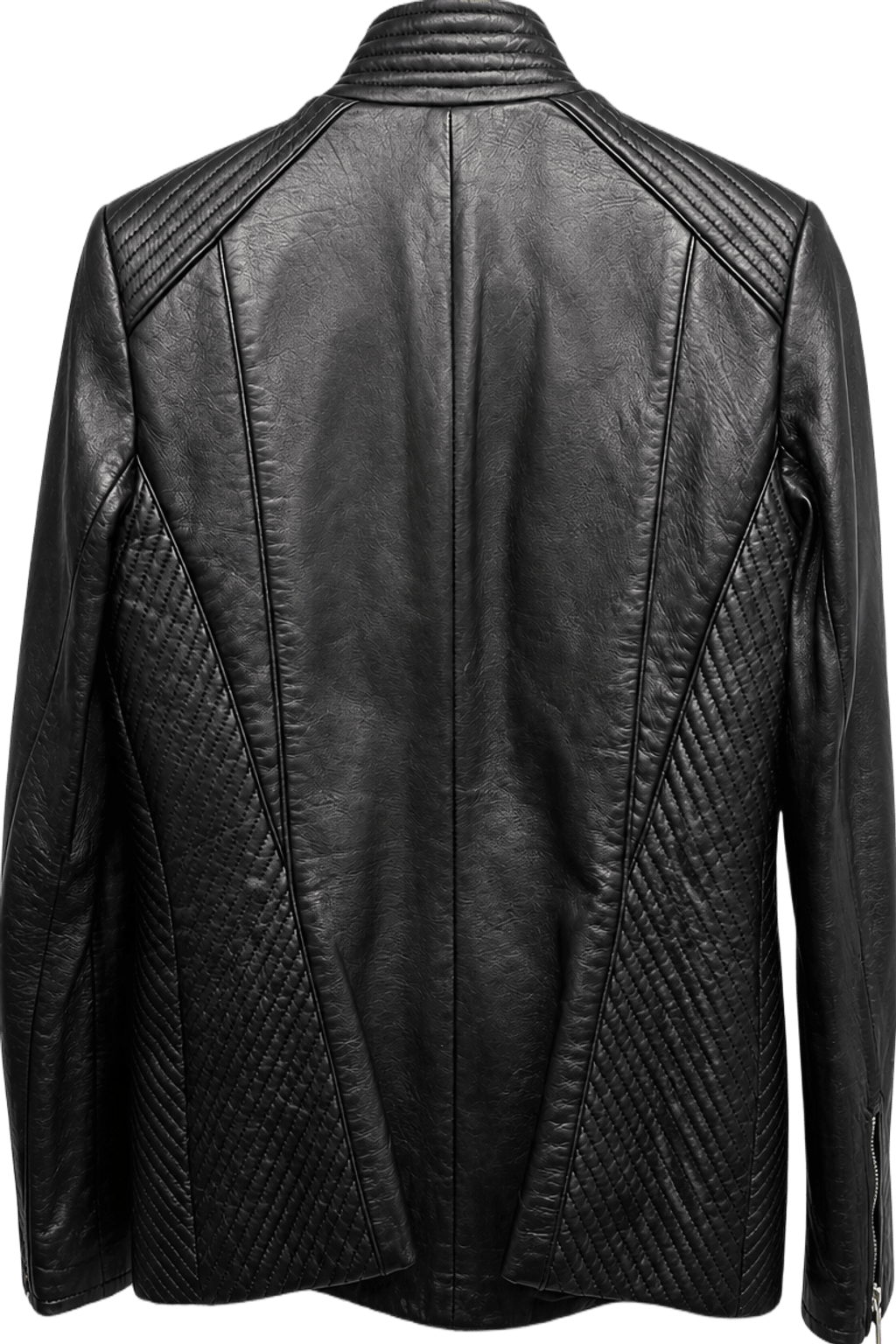 1990s Black Leather Jacket - Back View