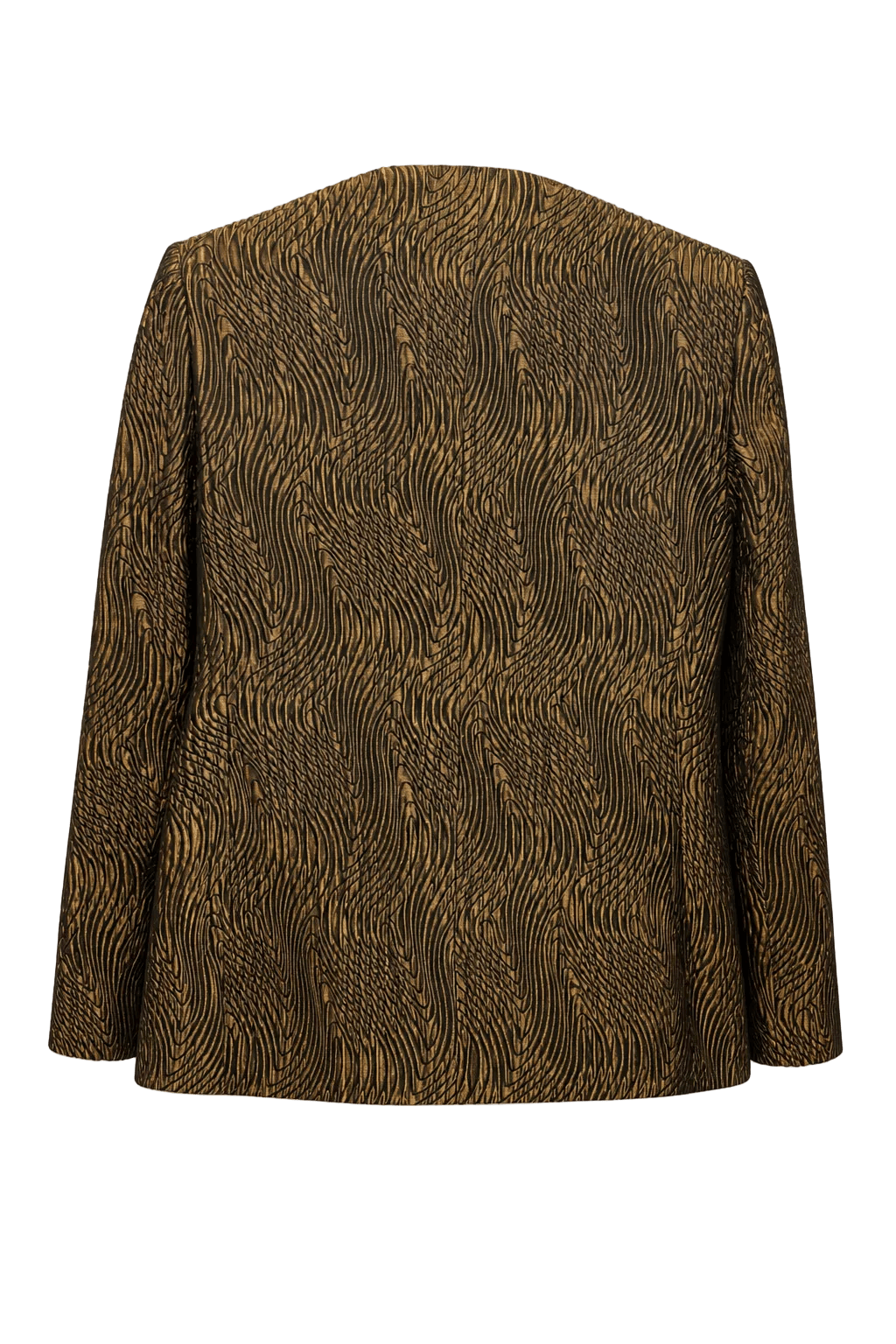 1990s Golden Brown Silk Blazer - Back View