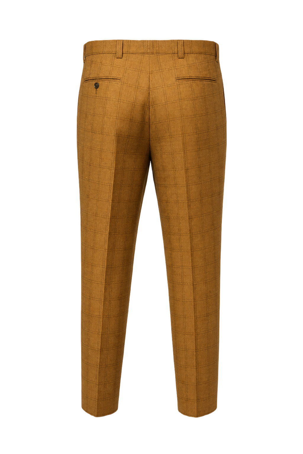 1980s Mustard Yellow Wool Trousers - Back View