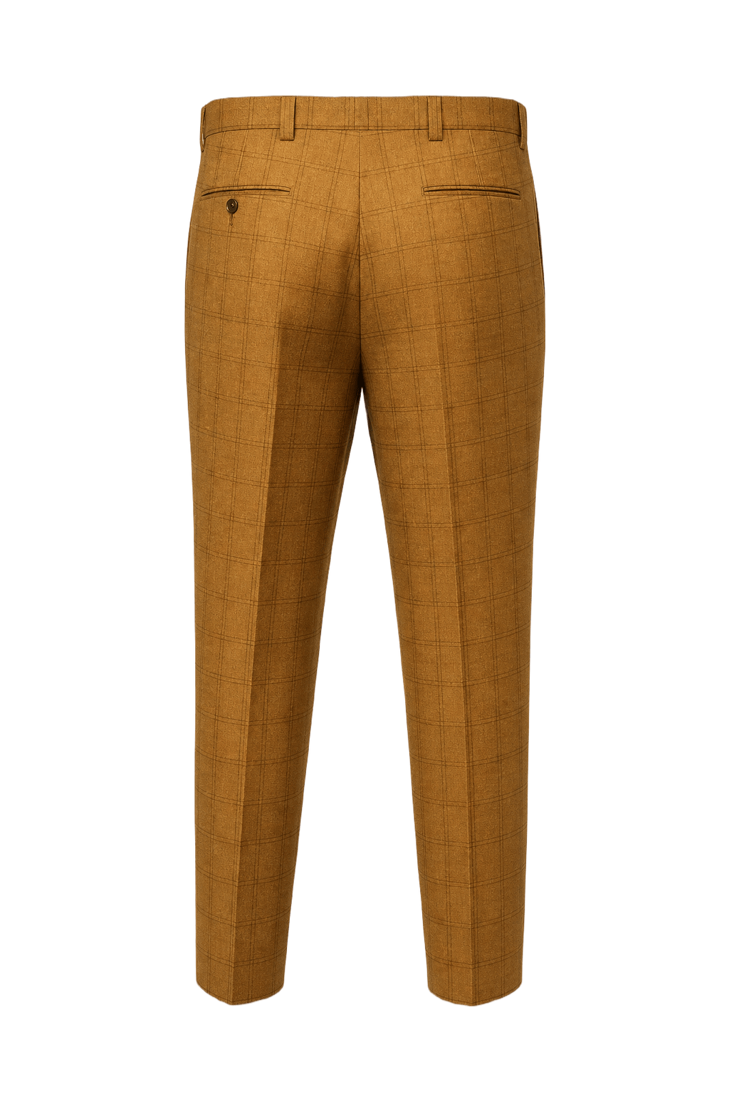 1980s Mustard Yellow Wool Trousers - Back View