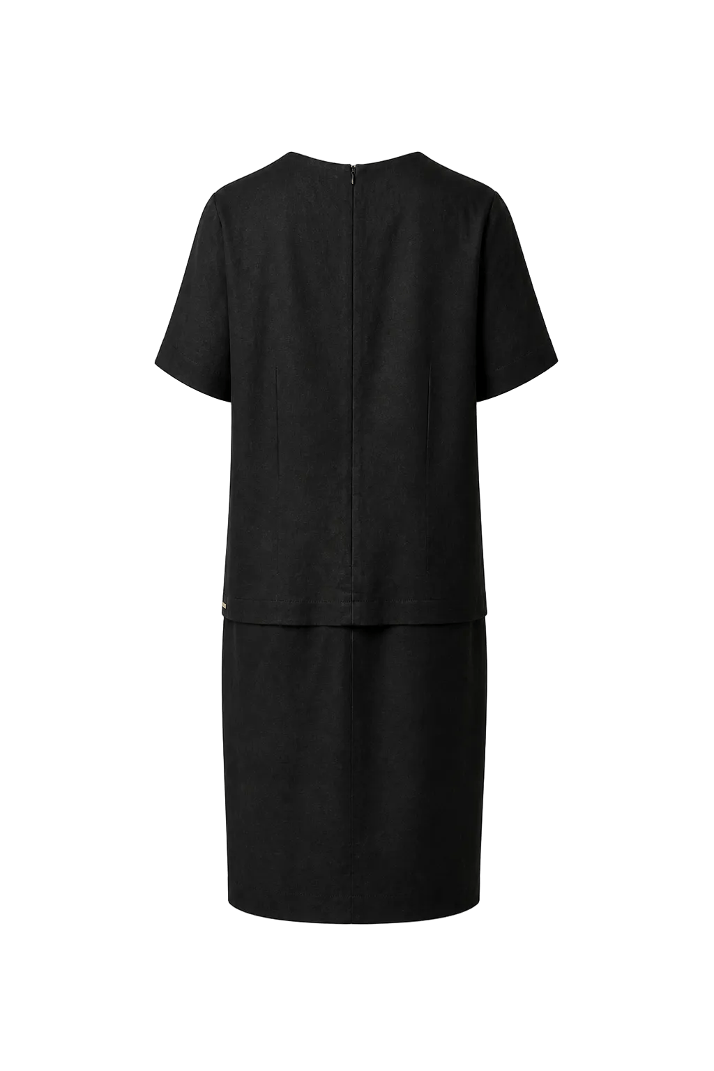 1980s Black Cotton Dress - Back View