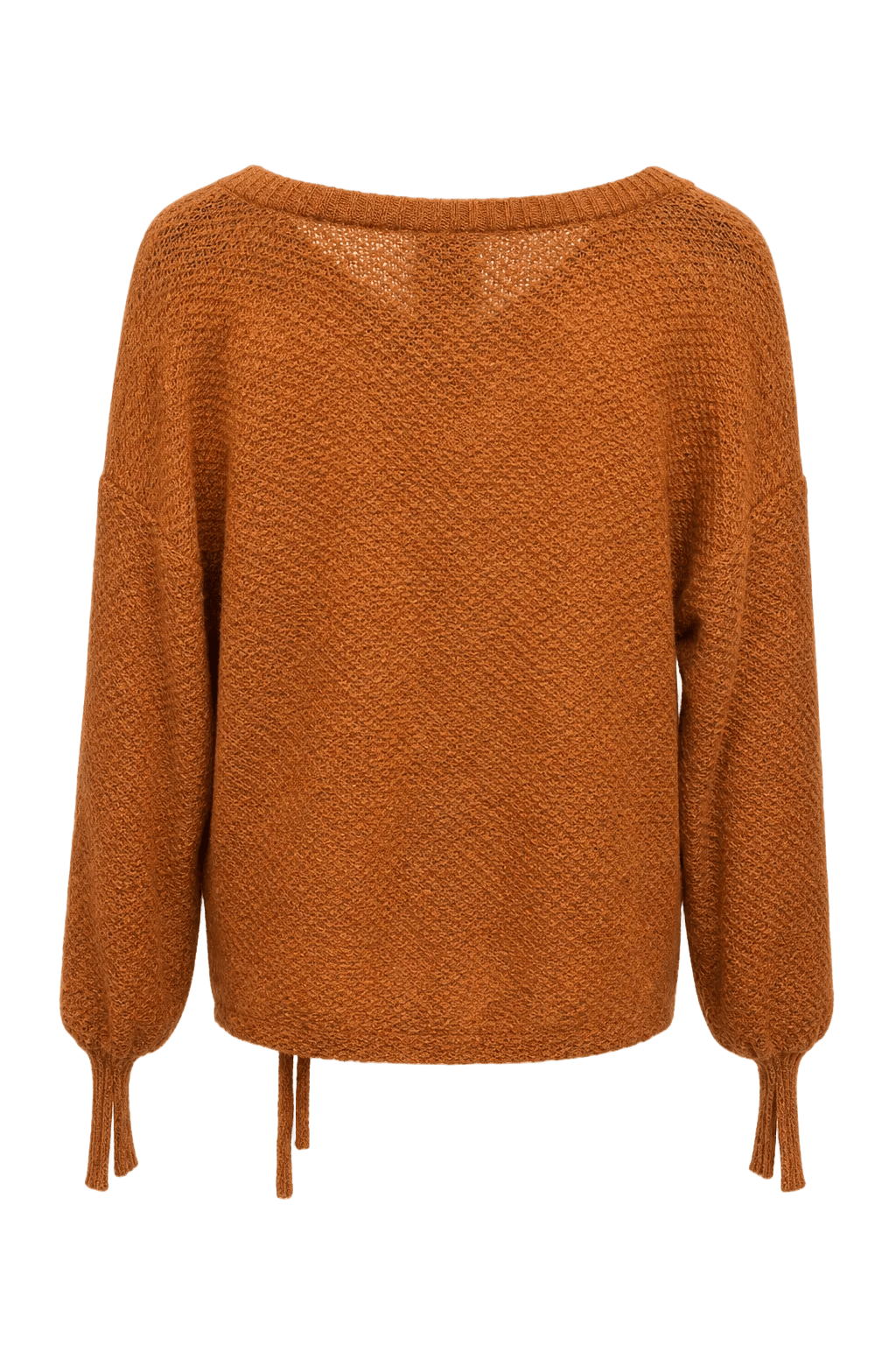 1990s Rust Brown Cotton Sweater - Back View