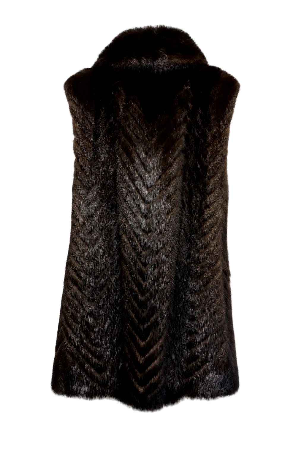 1980s Dark Brown Mink Fur Coat - Back View