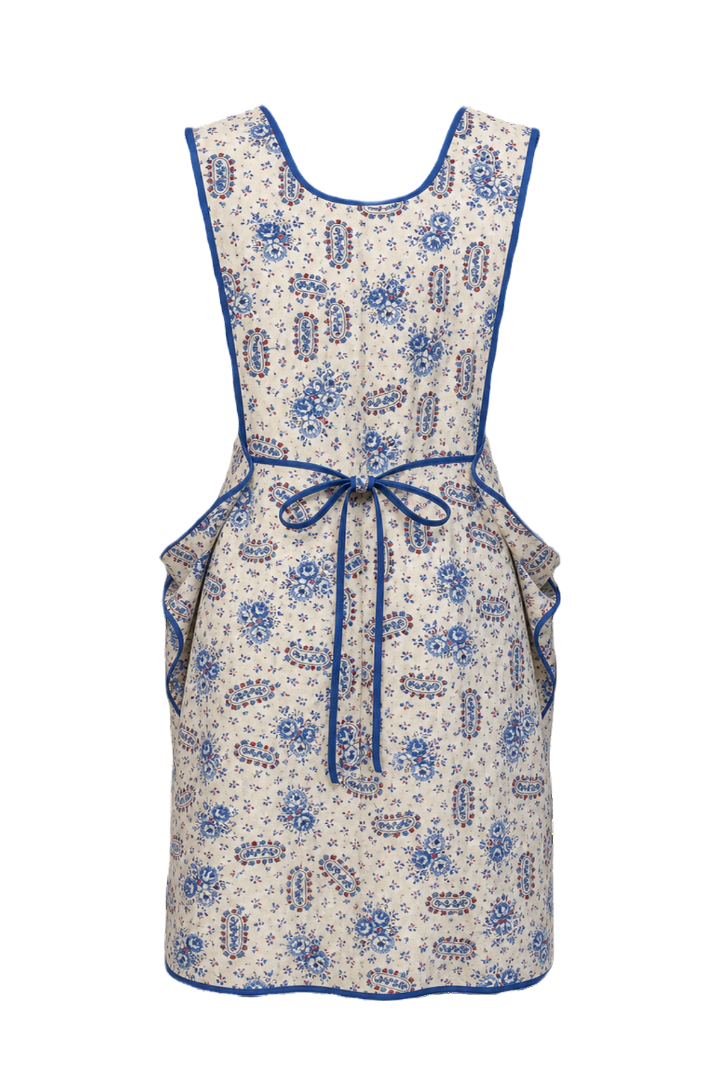 1930s White Cotton Apron Dress - Back View