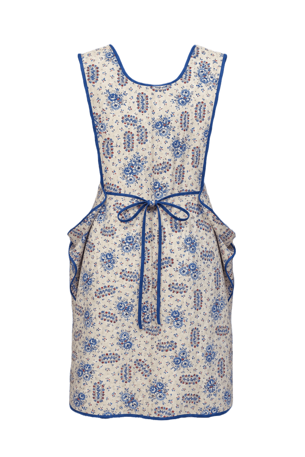 1930s White Cotton Apron Dress - Back View