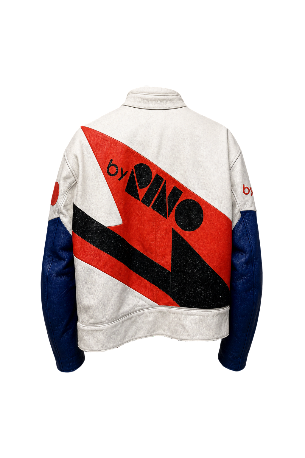 1990s White Leather Jacket - Back View