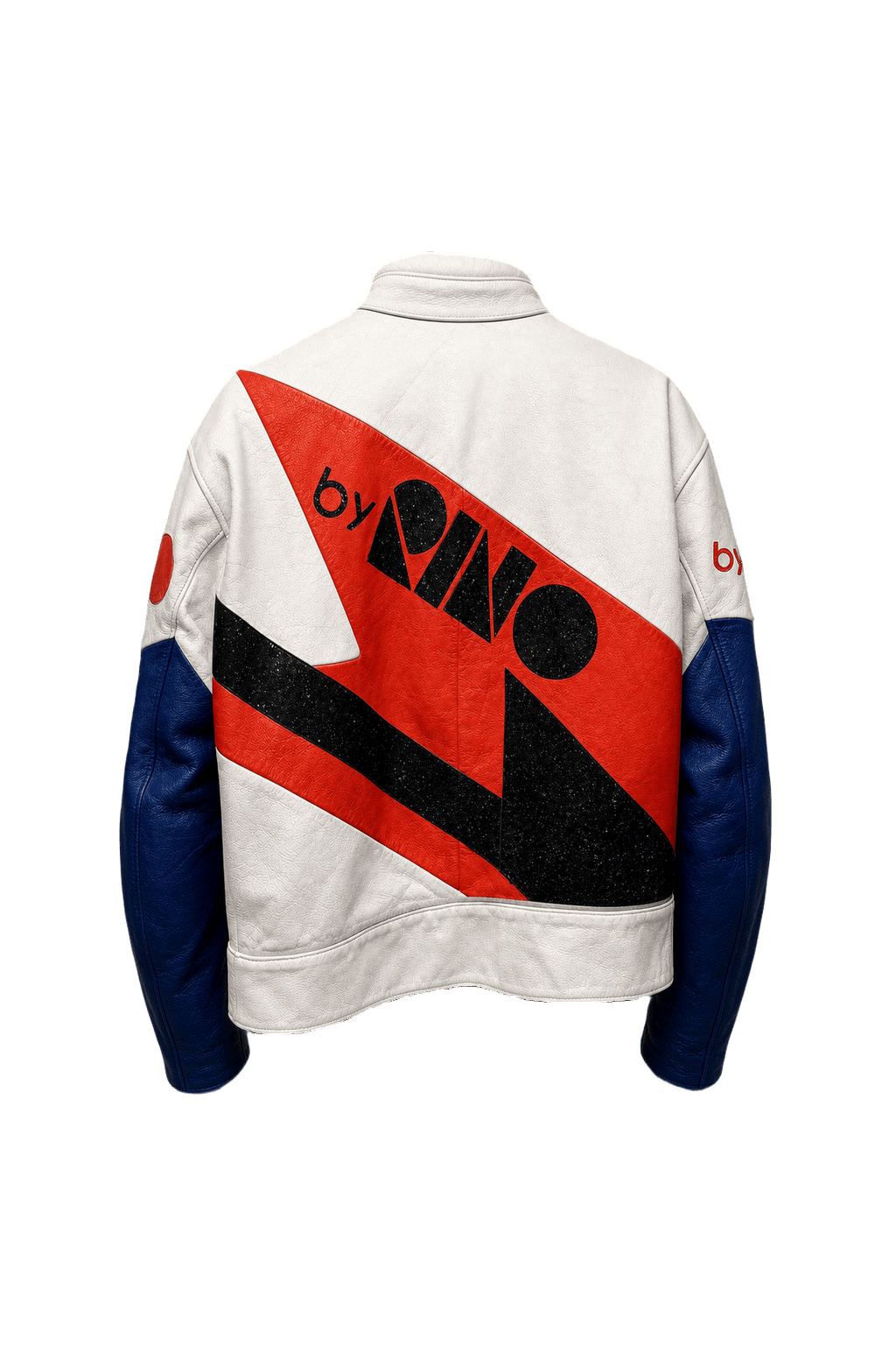 1990s White Leather Jacket - Back View