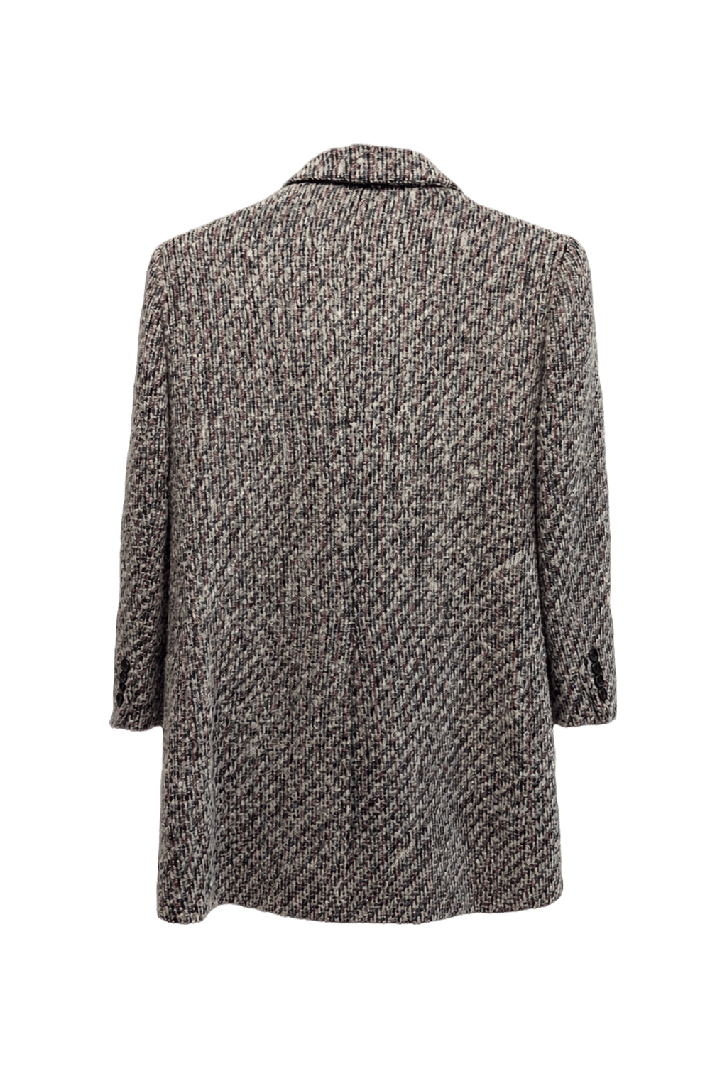 1980s Grey Wool Blazer - Back View