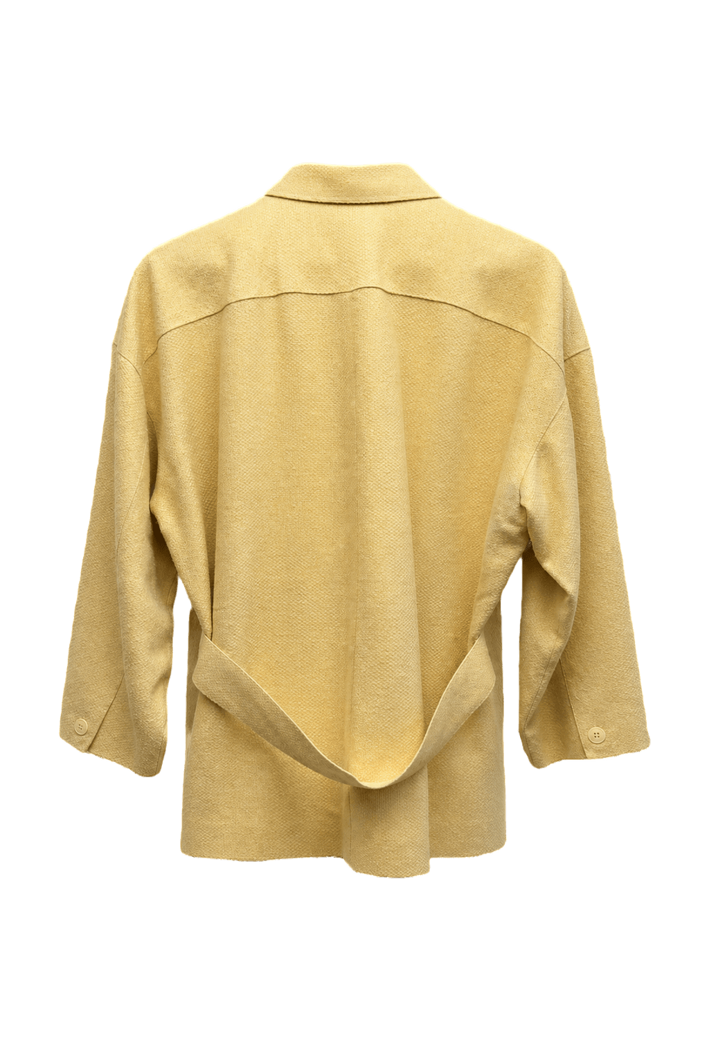 1980s Beige Wool Blouse - Back View