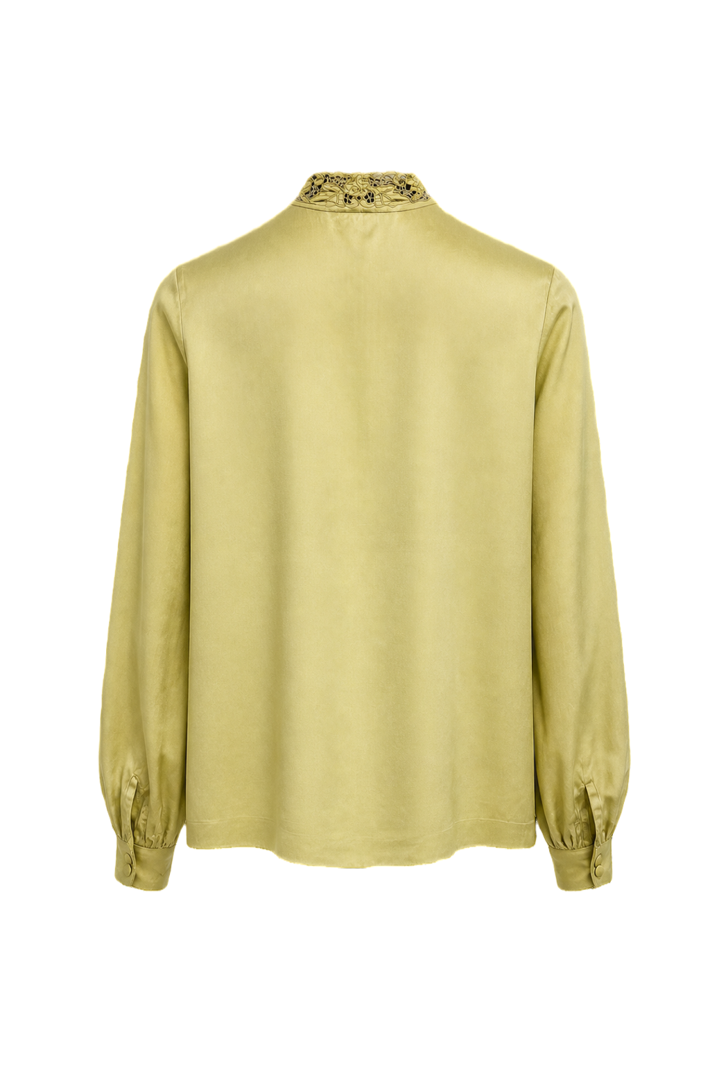 1990s Pale Green Silk Blouse - Back View