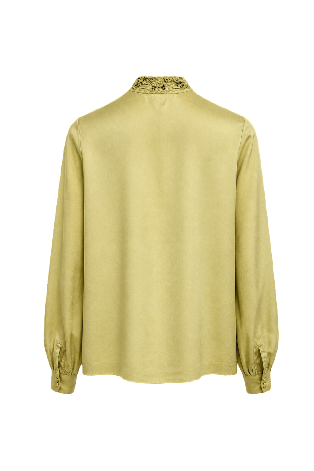 1990s Pale Green Silk Blouse - Back View