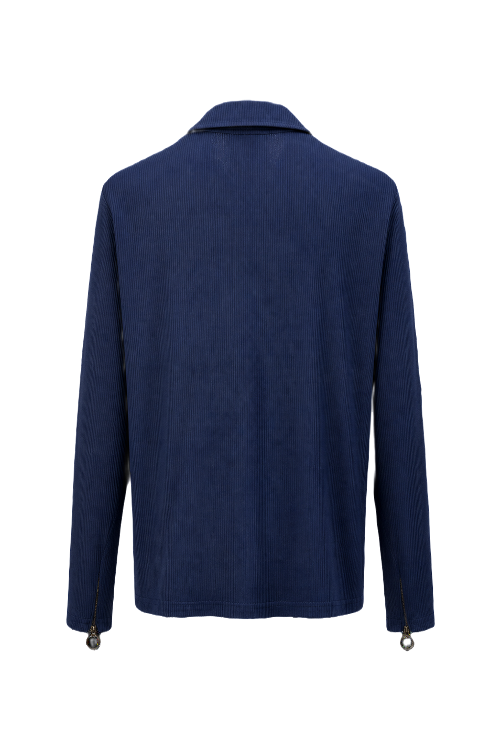1970s Navy Blue Nylon Shirt - Back View