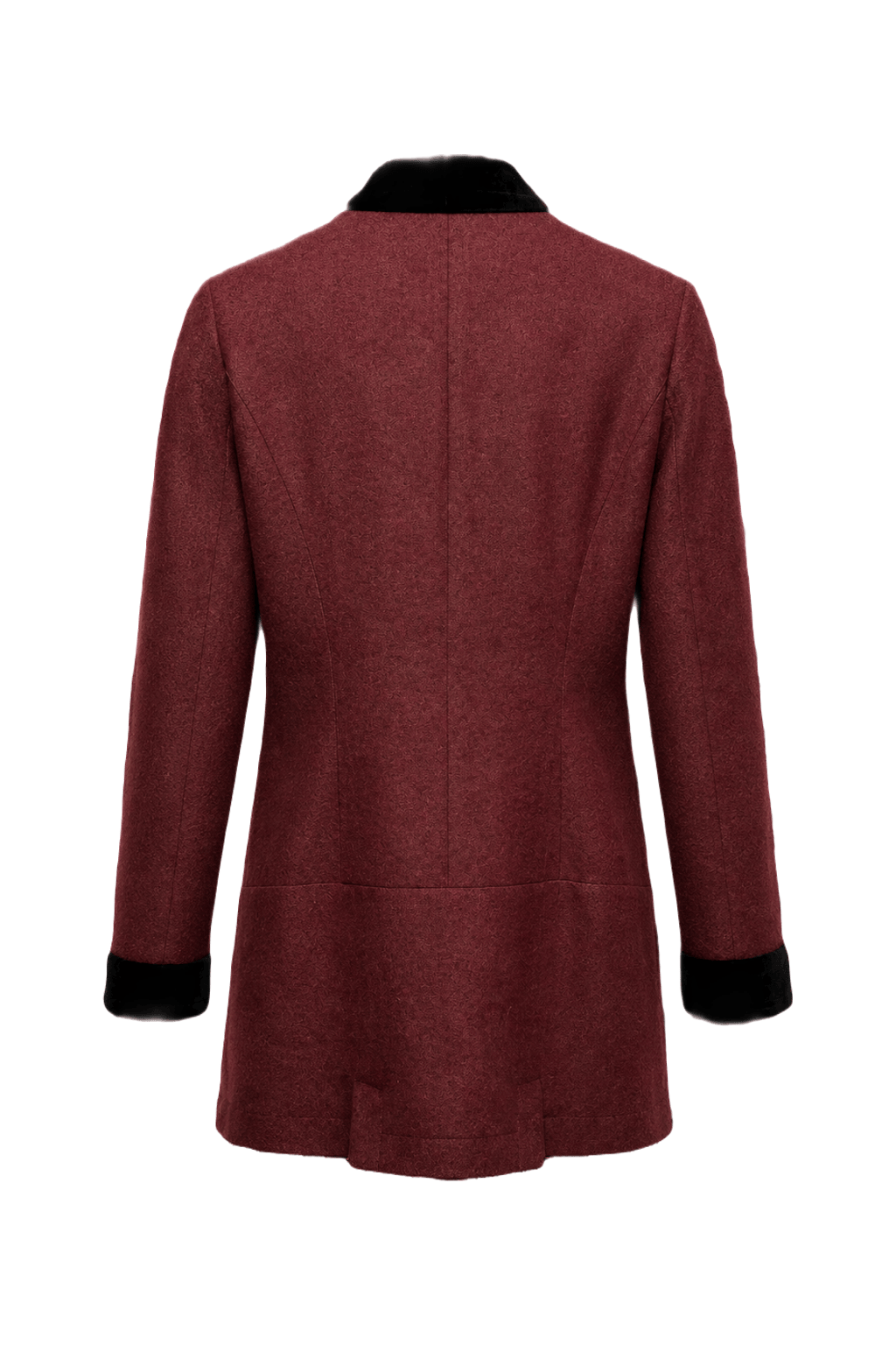 1990s Deep Burgundy Wool Jacket - Back View