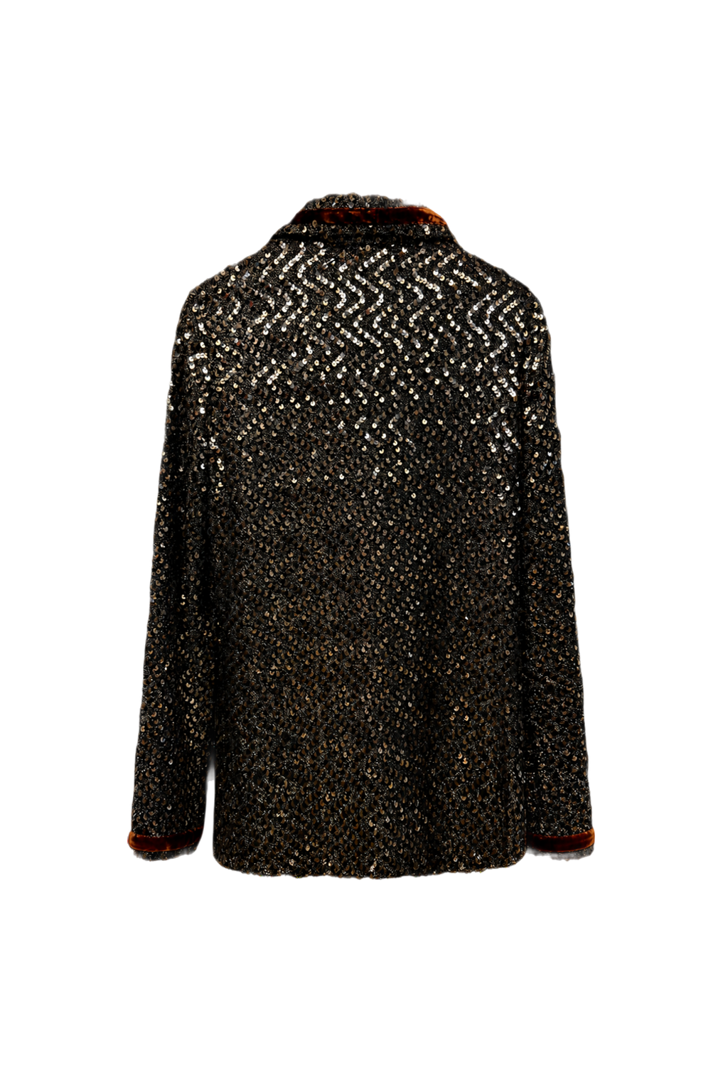 2000s Black Sequins Jacket - Back View