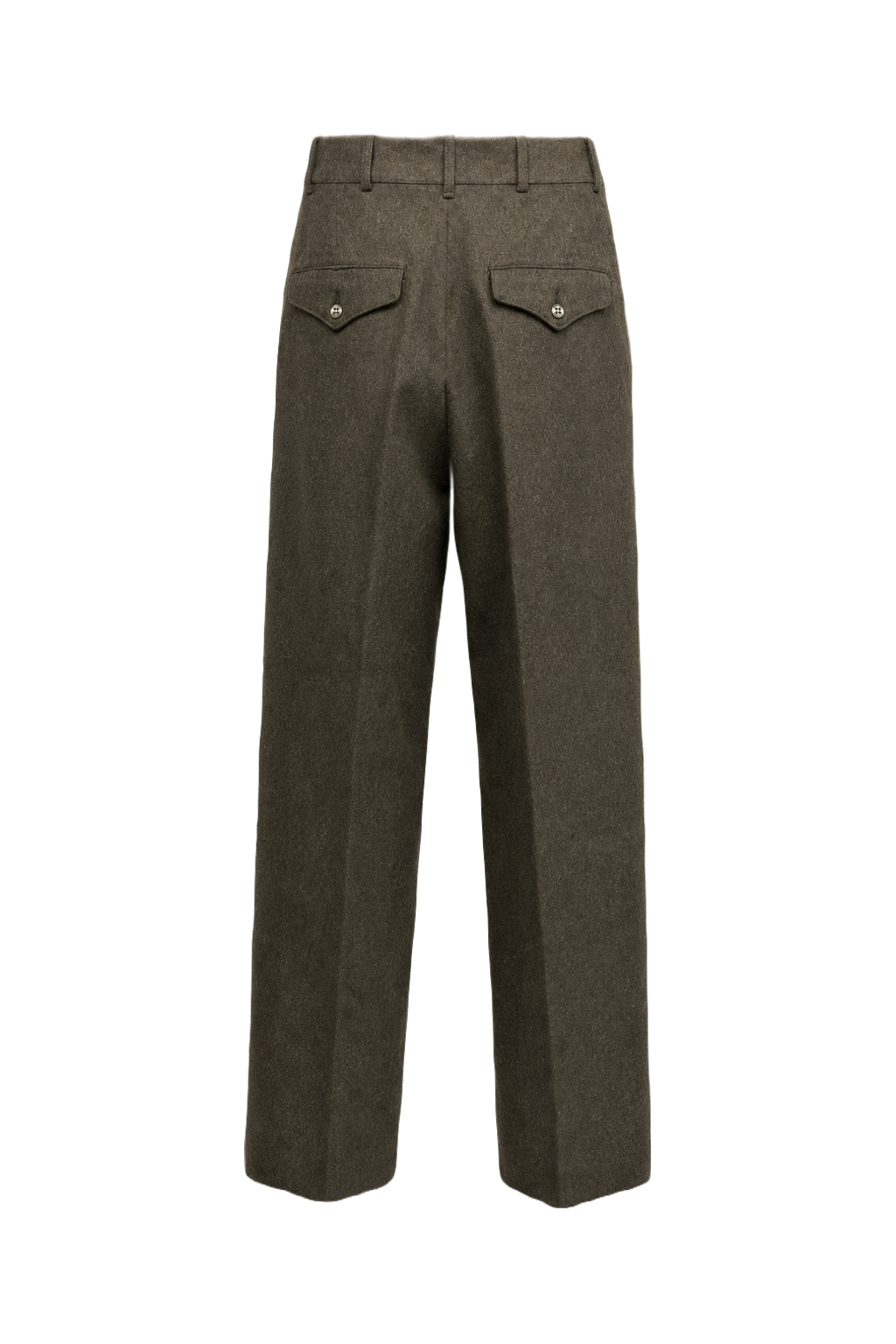 1940s Olive Green Wool Trousers - Back View