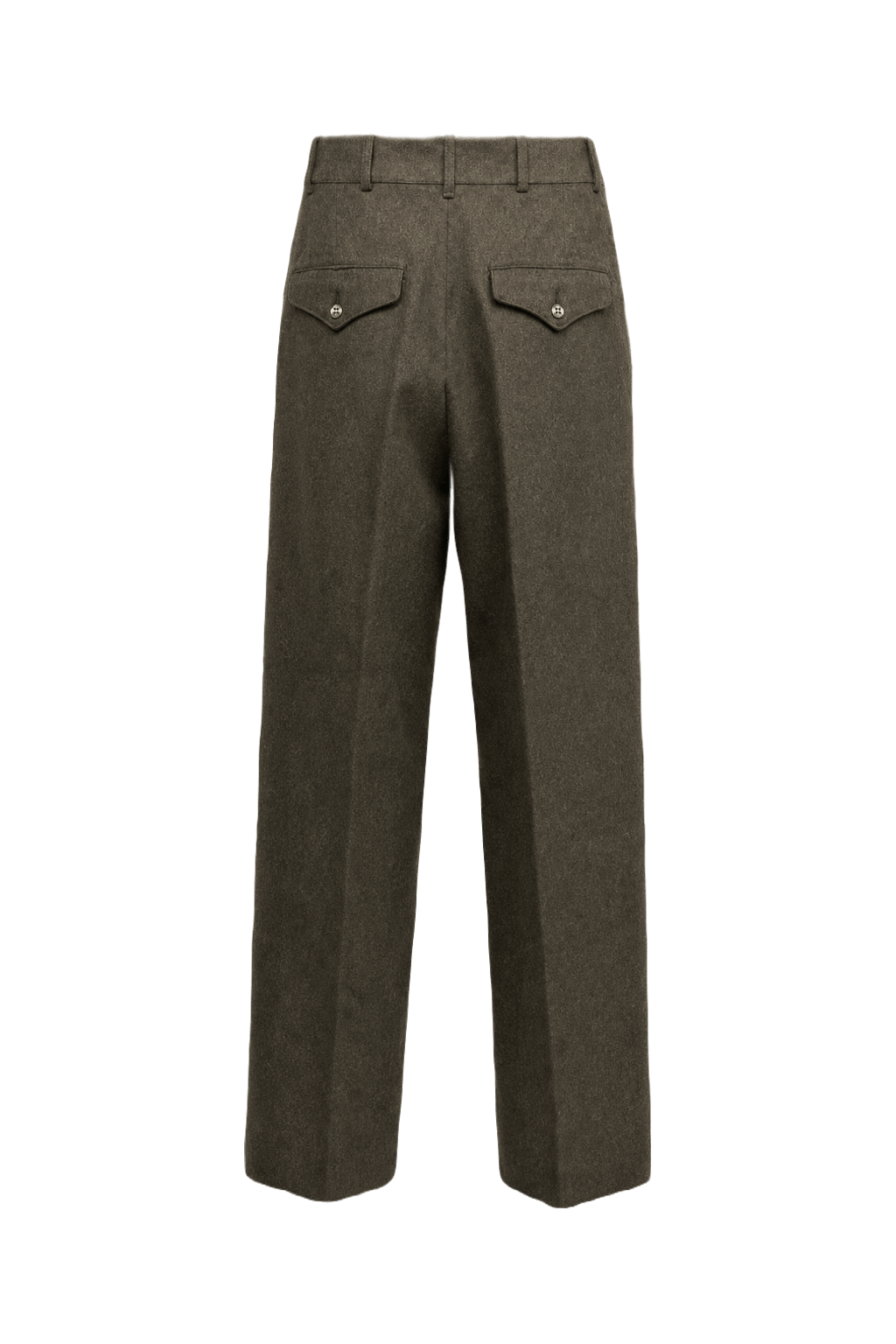 1940s Olive Green Wool Trousers - Back View