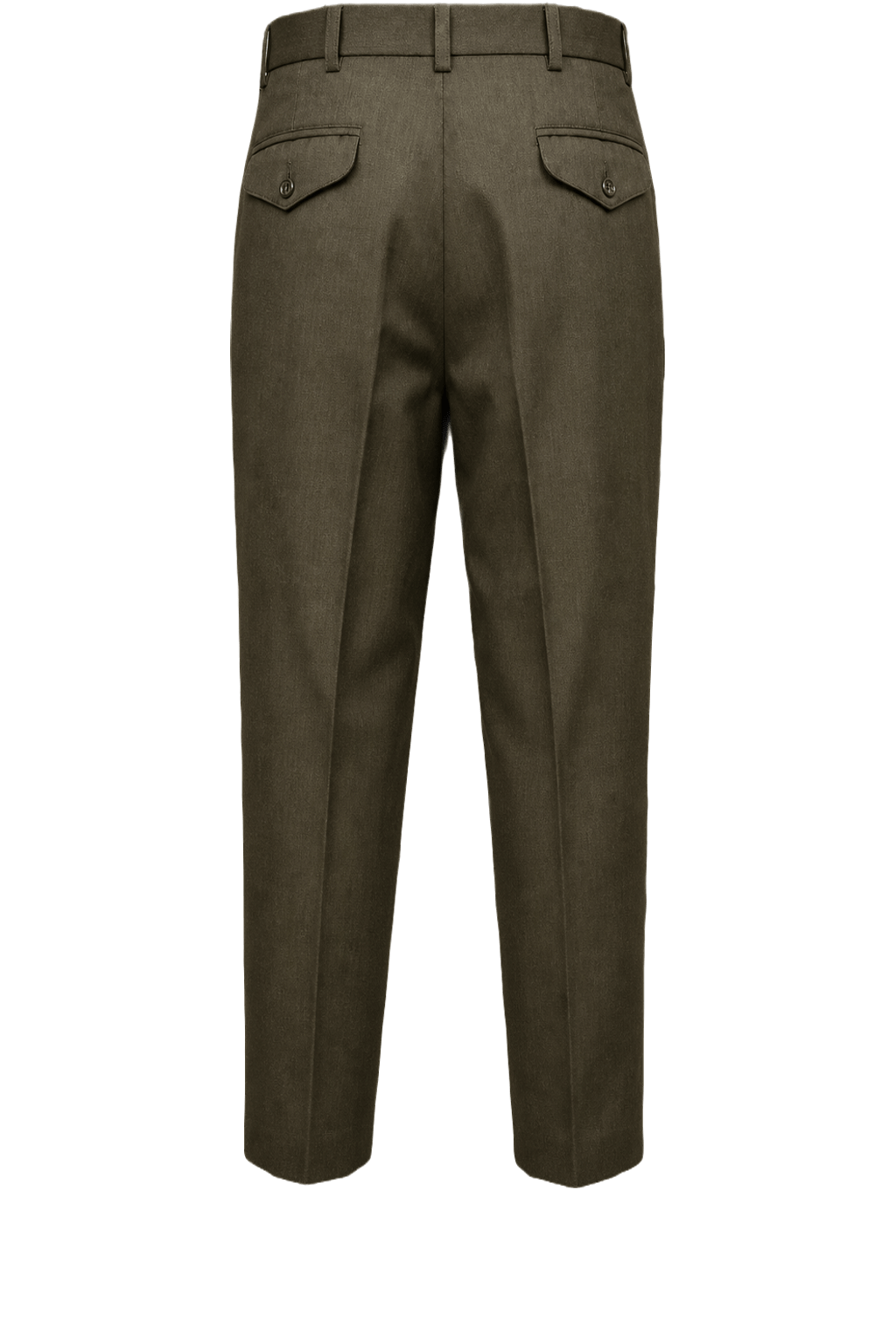 1940s Olive Green Wool Trousers - Back View