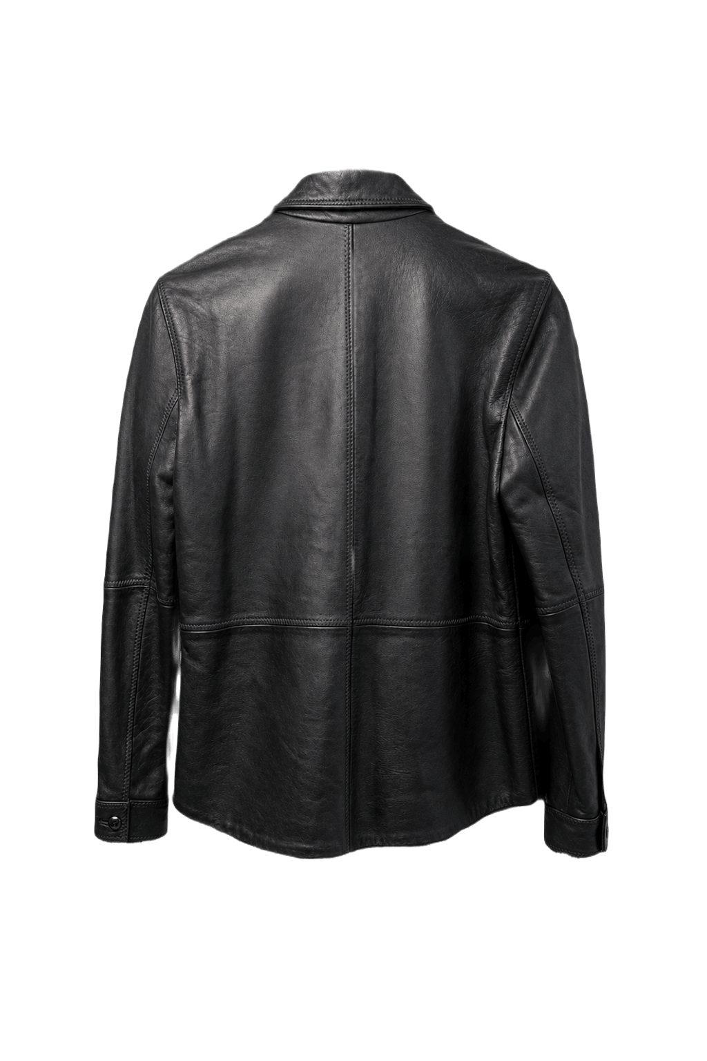 1990s Black Leather Jacket - Back View