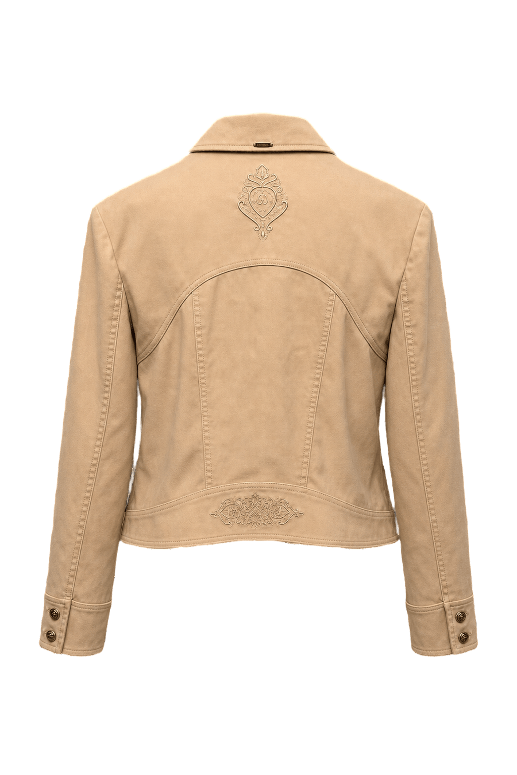 1990s Beige Cotton Blend Jacket - Back View
