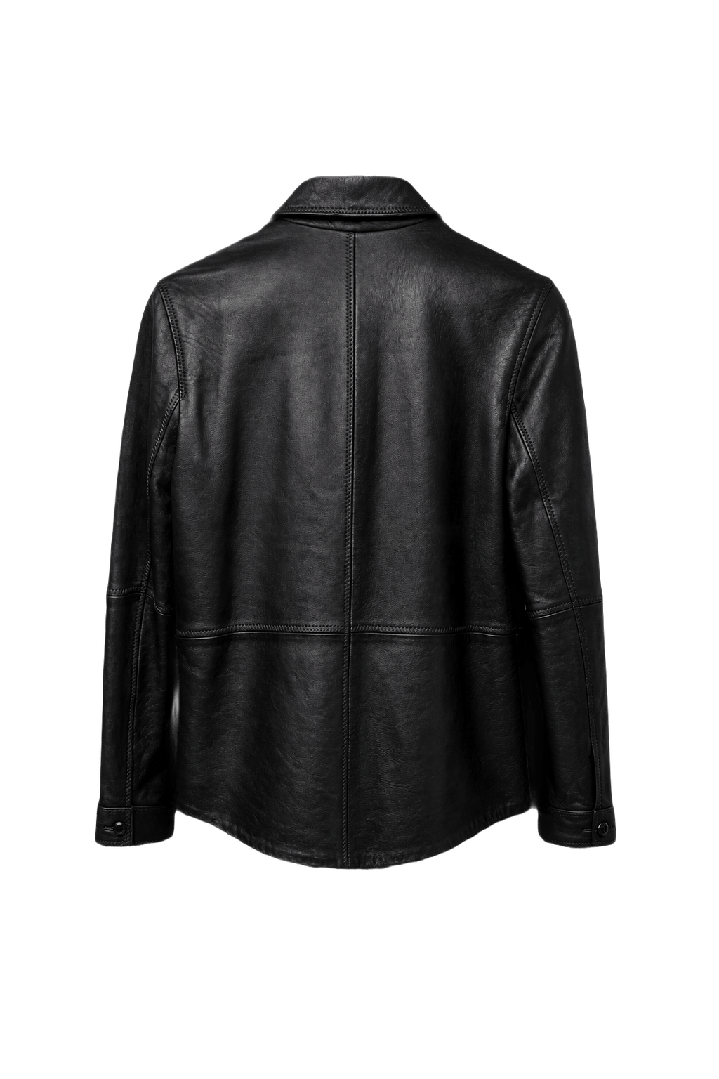 1990s Black Leather Jacket - Back View