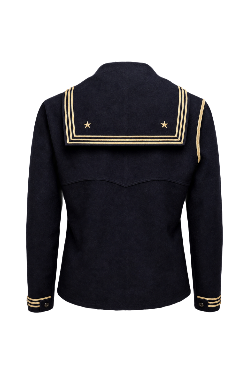 1940s Navy Blue Wool Sailor Shirt - Back View