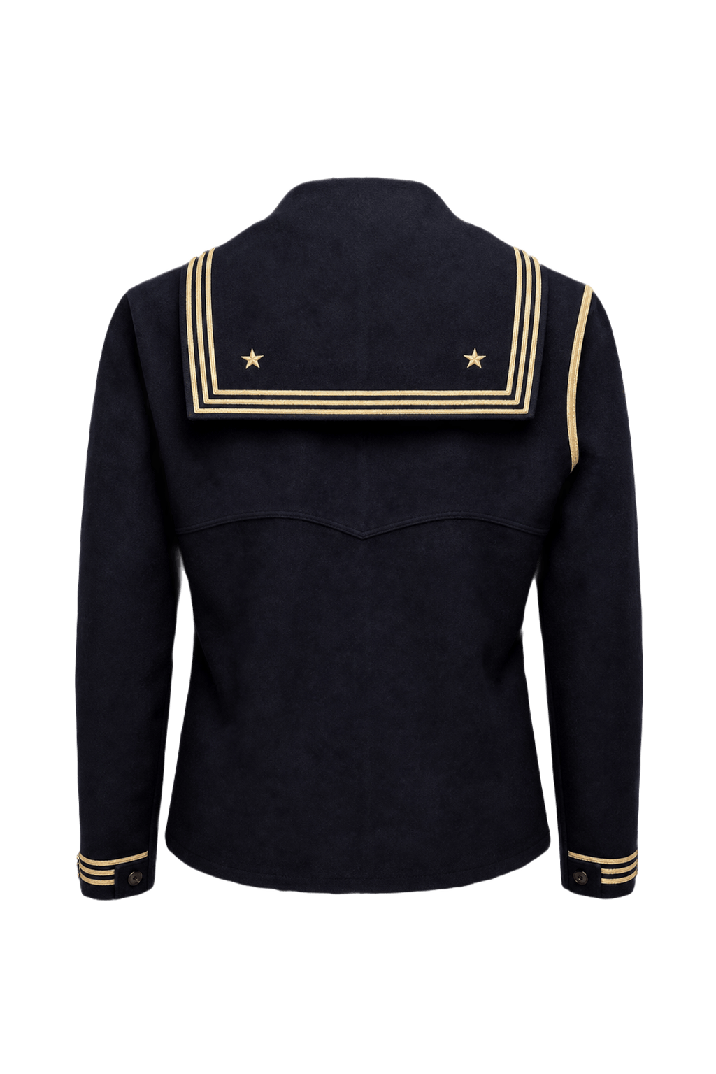 1940s Navy Blue Wool Sailor Shirt - Back View